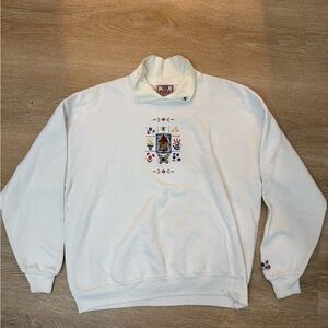 Vintage Top Stitch by Morning Sun Embroidered Sweatshirt Birdhouse Bee USA L